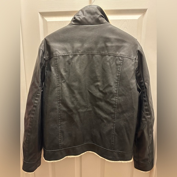 INC Men’s Faux Leather Bomber Jacket - Large - Picture 11 of 14